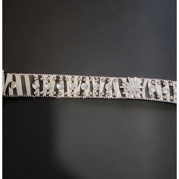 Blazin Roxx Leather Belt Western Cowgirl Zebra Rhinestones Ranch Rodeo M - Picture 4 of 7